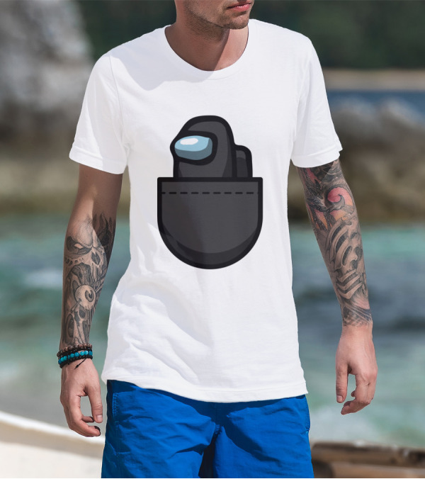 Black Crewmate Among Us Pocket T-Shirt