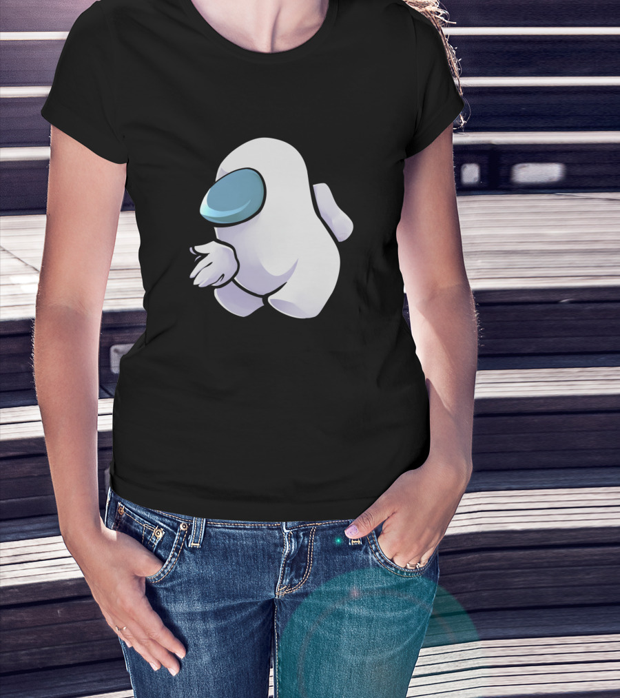 Sus White Among Us Character Crewmate T-Shirt