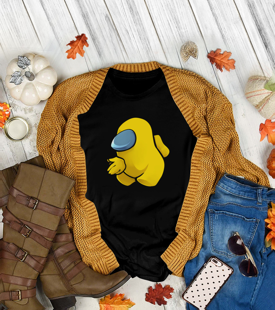 Sus Yellow Among Us Character T-Shirt