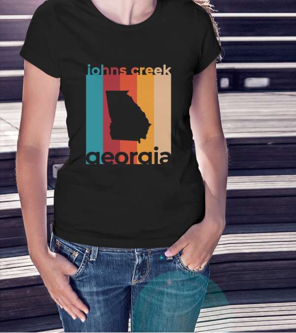 Johns Creek Georgia Retro State T-Shirt