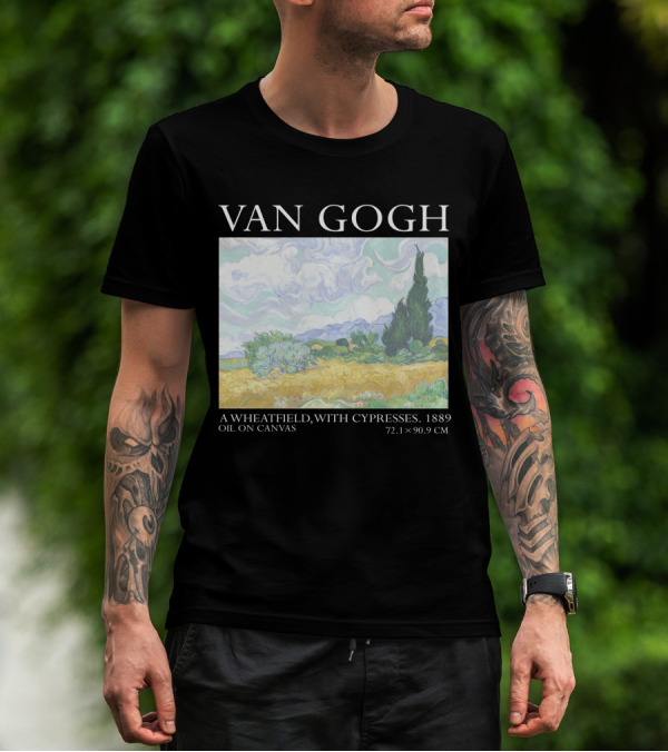 Van Gogh Wheatfield With Cypresses 1889 Oil On Canvas 72.1 X 90.9 Cm T-Shirt