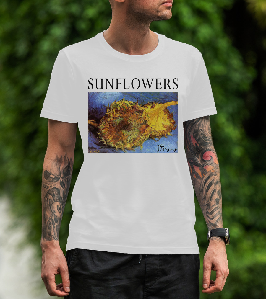 Sunflowers Vincent Van Gogh Painting Vincent Signature T-Shirt