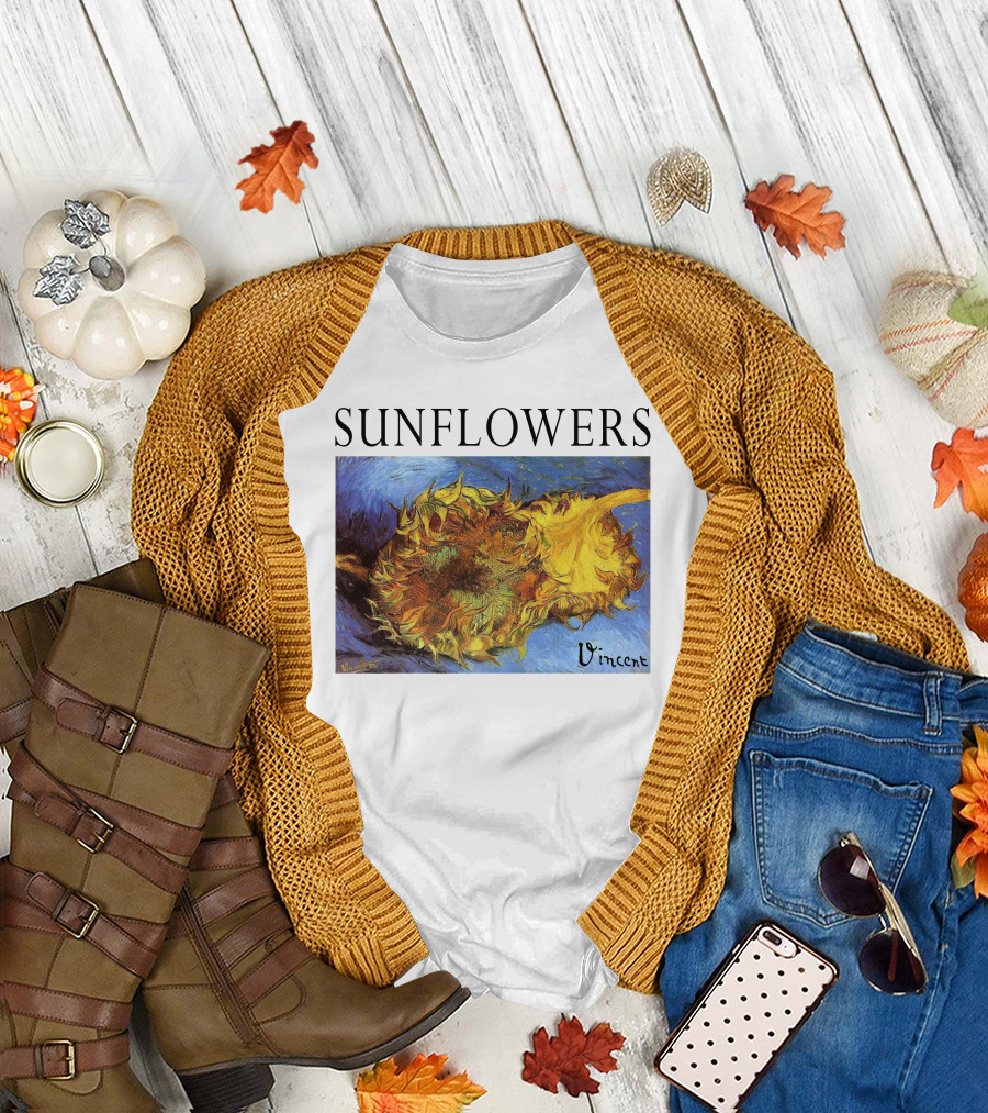Sunflowers Vincent Van Gogh Painting Vincent Signature T-Shirt