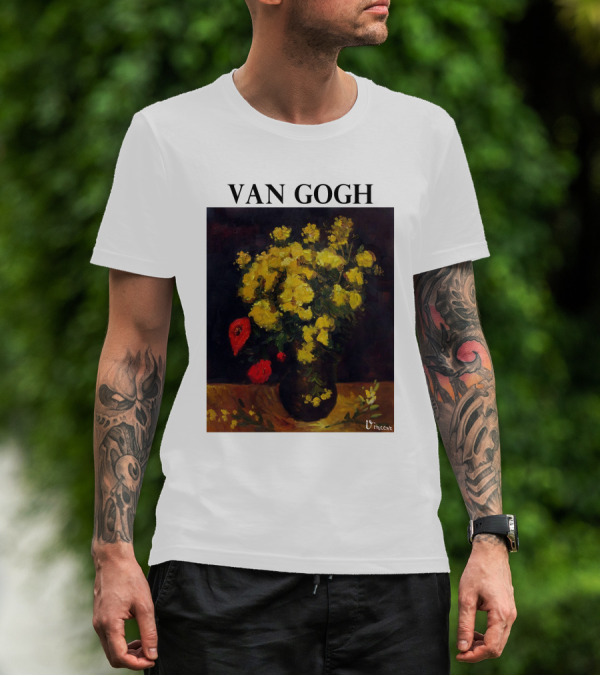 Van Gogh Flowers Red And Yellow Bouquet Vincent T-Shirt