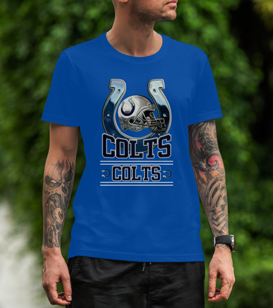 Colts Horseshoe Helmet Indianapolis Colts Colts T-Shirt
