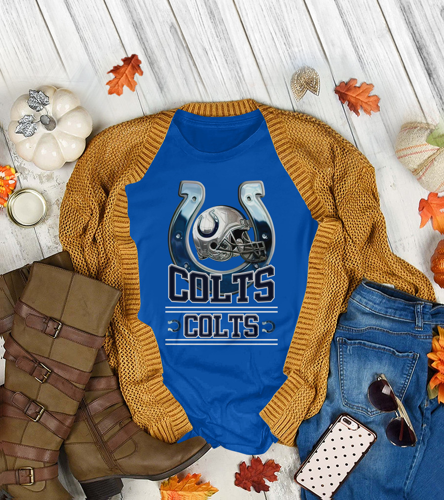 Colts Horseshoe Helmet Indianapolis Colts Colts T-Shirt