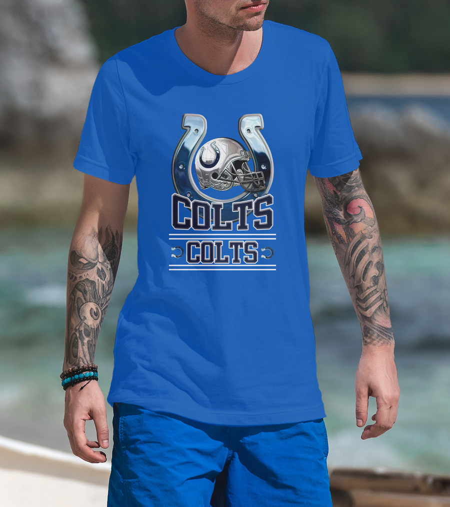 Colts Horseshoe Helmet Indianapolis Colts Colts T-Shirt