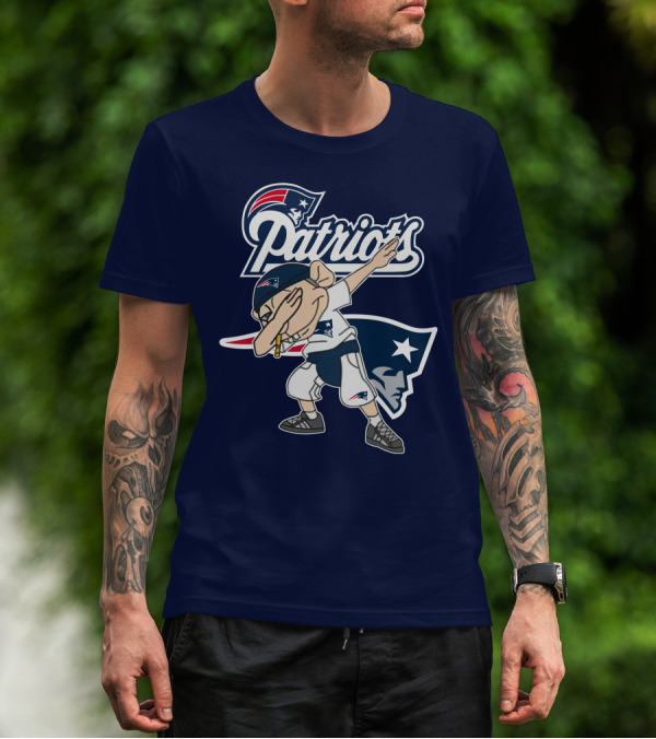 Patriots Dab Logo With Mascot And New England Patriot T-Shirt