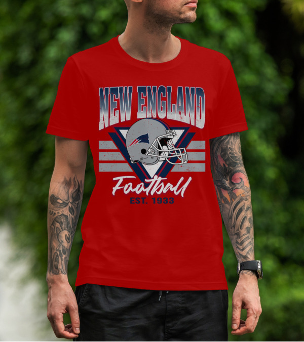 New England Patriots Football Helmet Est. 1933 T-Shirt