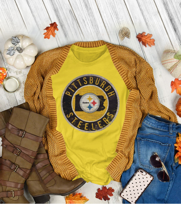 Pittsburgh Steelers Pennsylvania State Logo Circle T-Shirt
