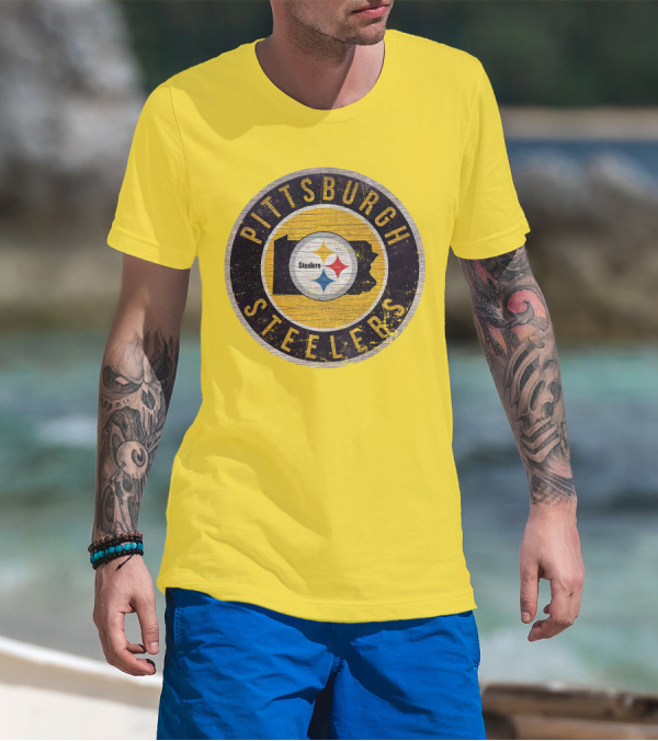 Pittsburgh Steelers Pennsylvania State Logo Circle T-Shirt