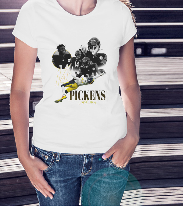 George Pickens #14 Pittsburgh Steelers Football Player Montage T-Shirt