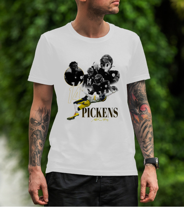 George Pickens #14 Pittsburgh Steelers Football Player Montage T-Shirt
