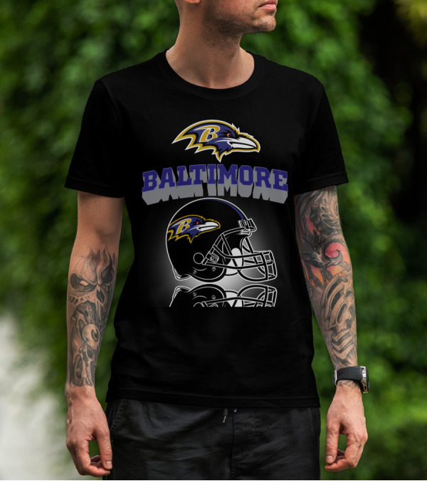 Baltimore Ravens Football Helmet Logo Ravens Head T-Shirt