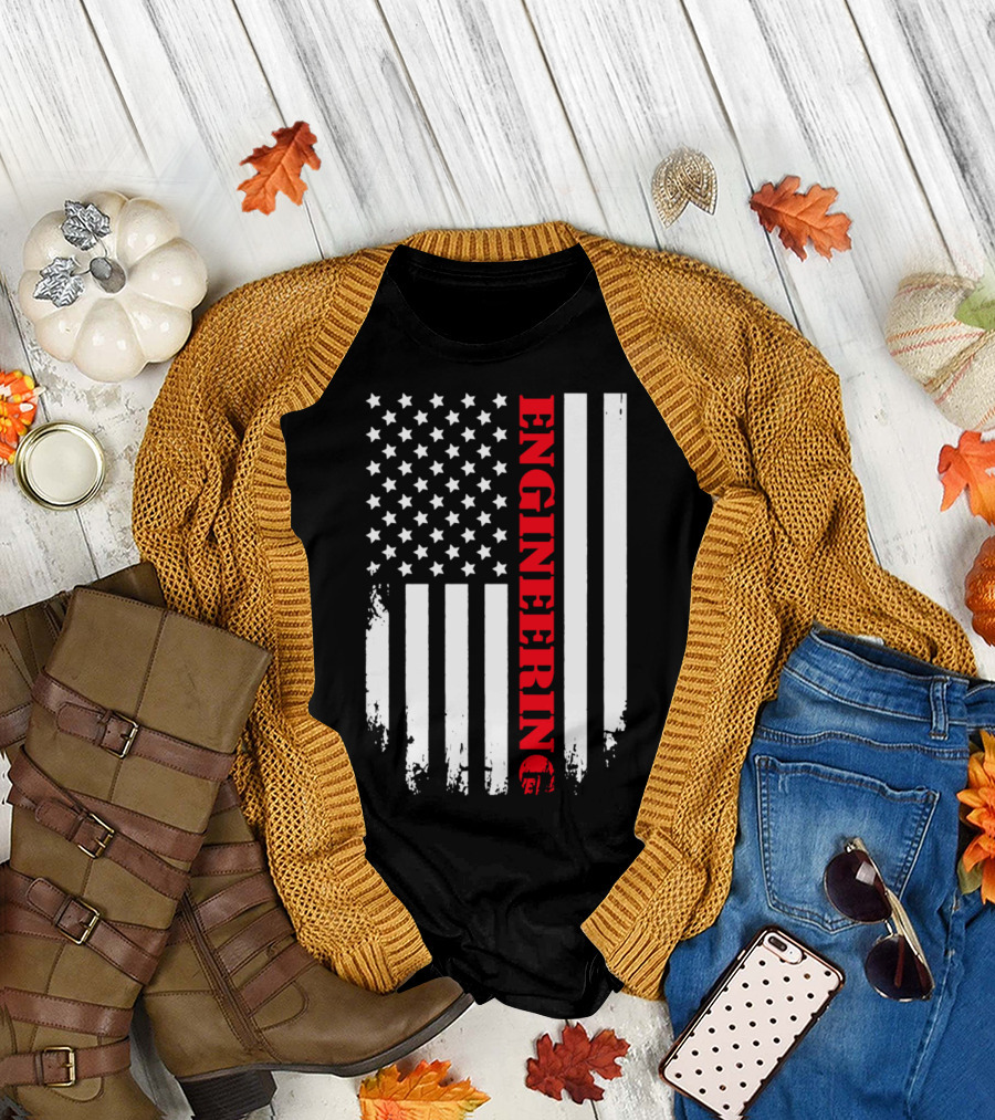 American Flag Engineering USA Patriotic Player T-Shirt