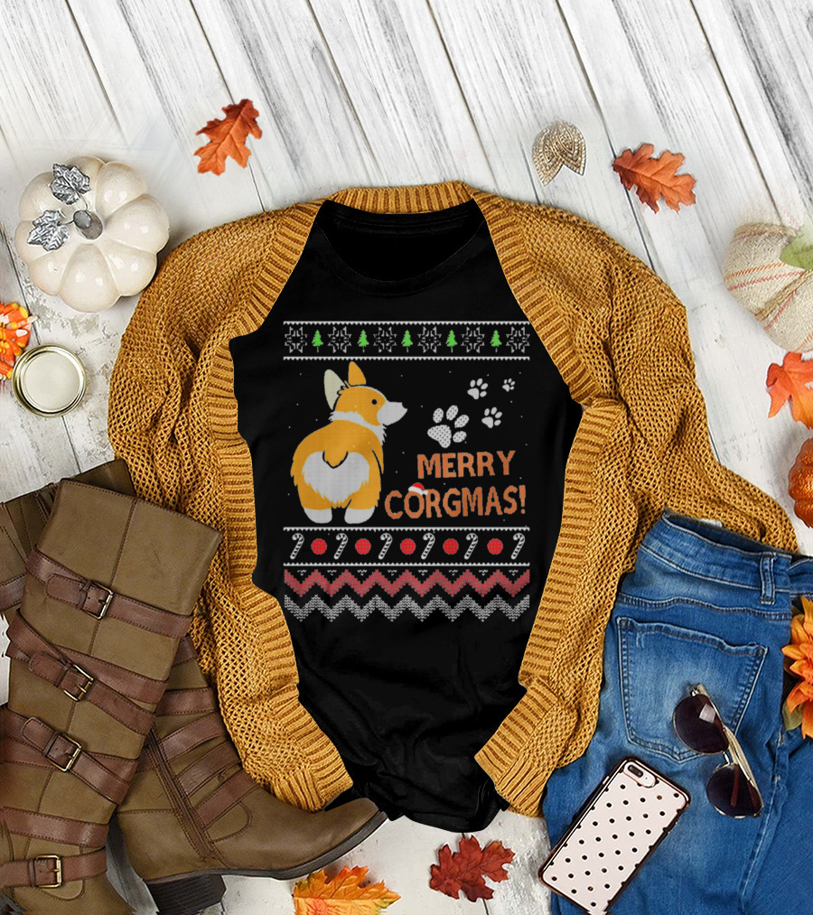 Merry Corgmas Funny Dog Christmas T-Shirt