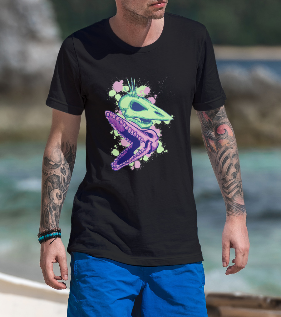 Adam And Barb Skulls Neon Splatter 658174 T-Shirt