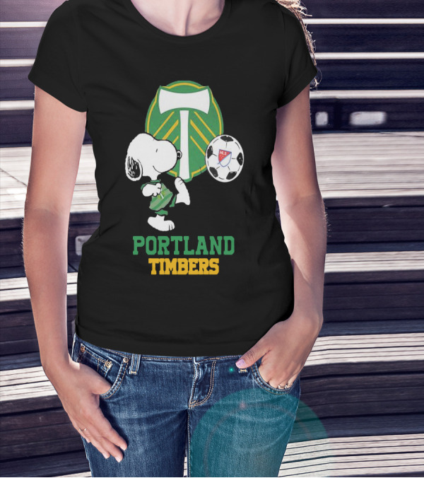 Snoopy Portland Timbers MLS Soccer T-Shirt