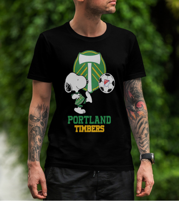 Snoopy Portland Timbers MLS Soccer T-Shirt