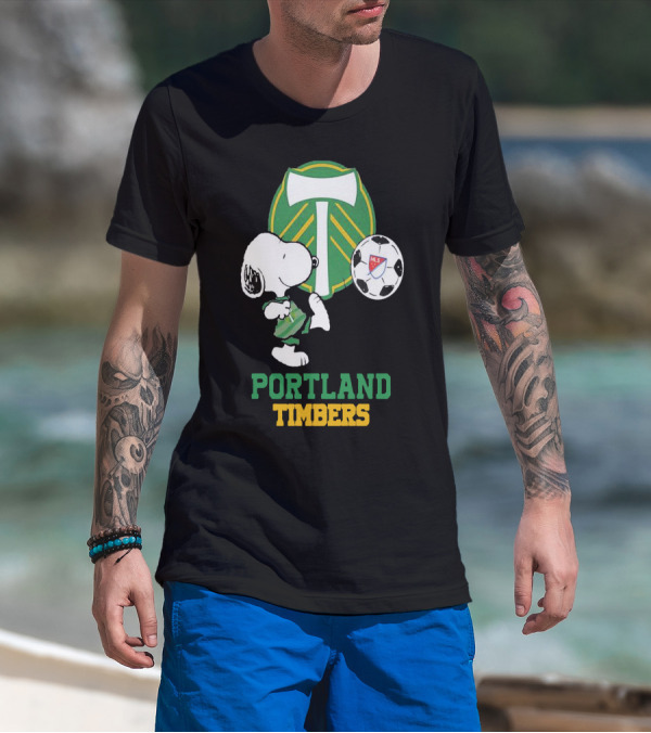 Snoopy Portland Timbers MLS Soccer T-Shirt