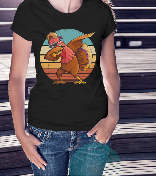 Thanksgiving Turkey Dabbing In Sunglasses And Hat T-Shirt