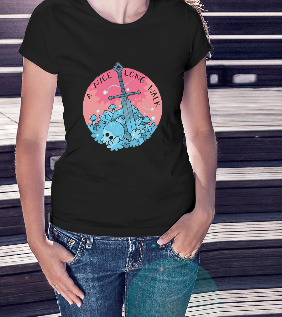 A Nice Long Walk Skull Sword And Mushrooms T-Shirt