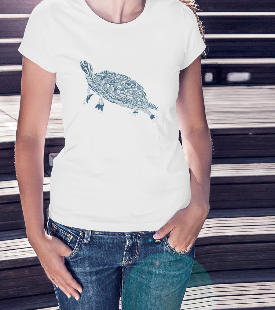 Back Roads Blue Turtle Scenic Landscape 1094094 T-Shirt