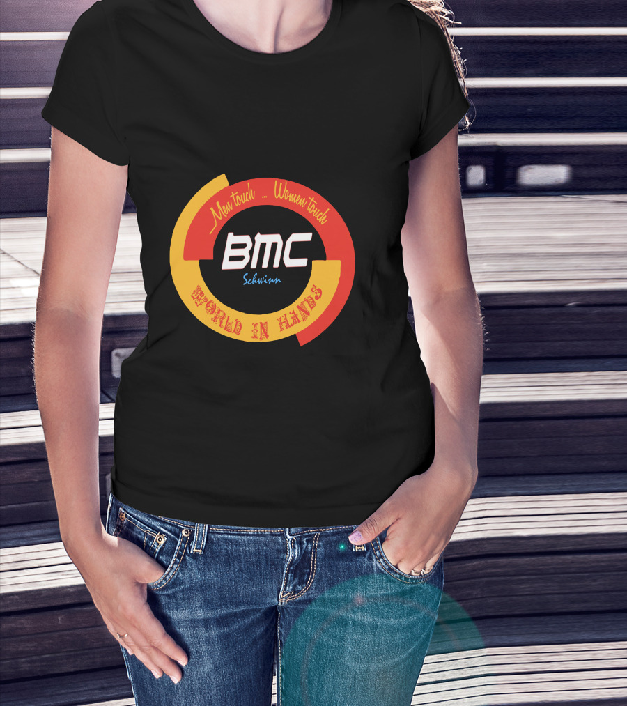 BMC Schwinn Men Touch Women Touch World In Hands Vintage T-Shirt