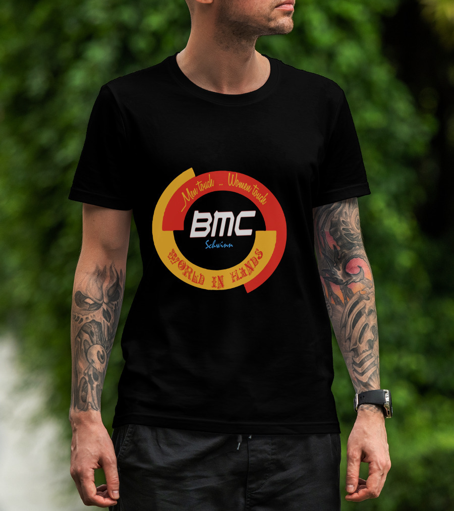 BMC Schwinn Men Touch Women Touch World In Hands Vintage T-Shirt