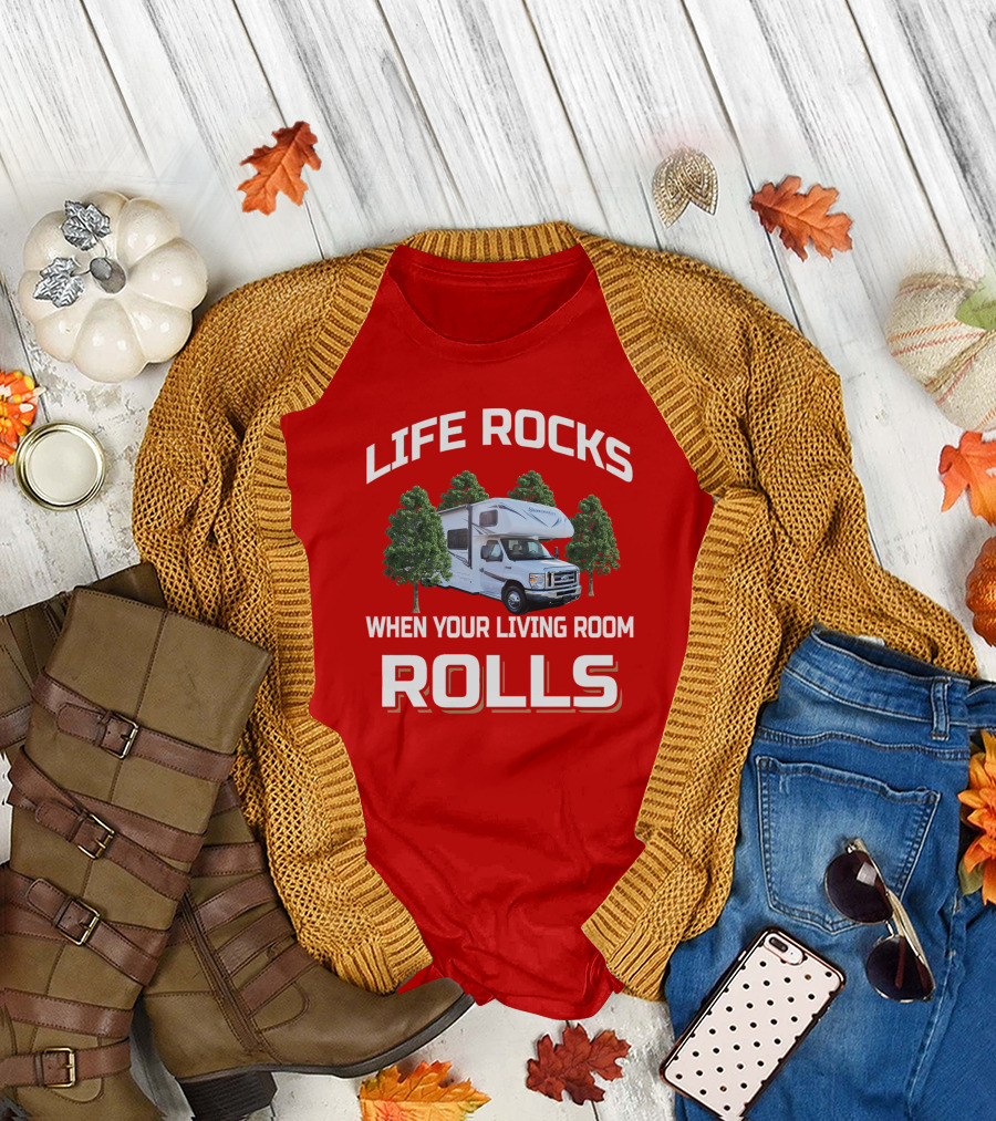 Sunseeker Life Rocks When Your Living Room Rolls RV Adventure T-Shirt