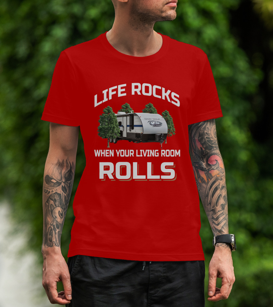 Life Rocks When Your Living Room Rolls Grey Wolf T-Shirt