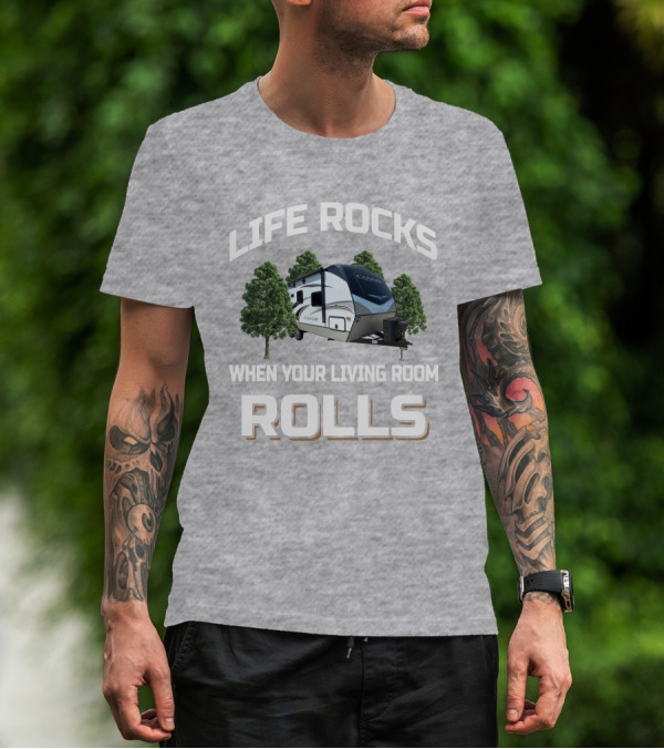Life Rocks When Your Living Room Rolls Keystone Cougar Half Ton 22RBS T-Shirt