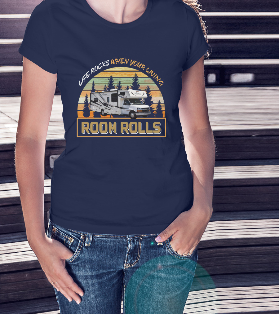 LIFE ROCKS WHEN YOUR LIVING ROOM ROLLS Freelander 27QB T-Shirt