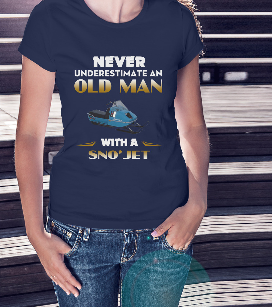 Never Underestimate An Old Man With A Sno'jet 340 T-Shirt