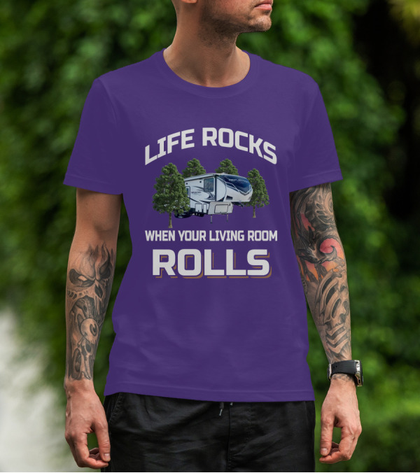 LIFE ROCKS WHEN YOUR LIVING ROOM ROLLS Reflection 295RL T-Shirt