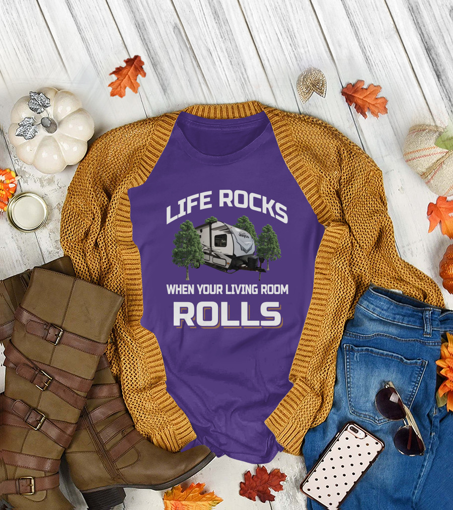 Jayco Feather Micro Life Rocks When Your Living Room Rolls T-Shirt