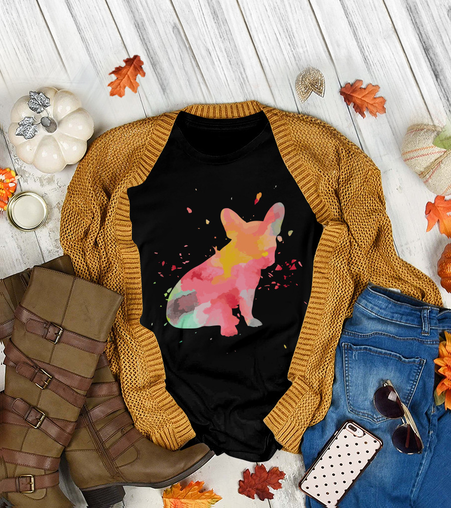 Frenchie Colorful Minimalist Fashion T-Shirt