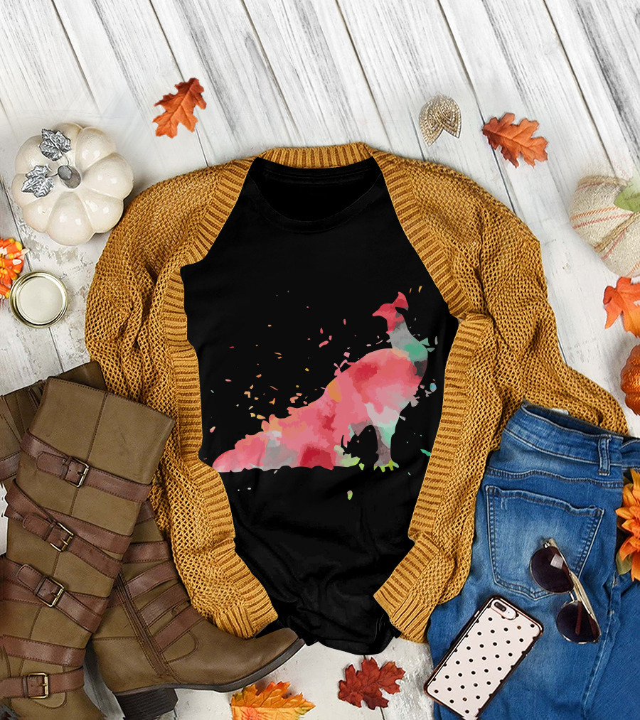 Peacock Colorful Minimalist Fashion T-Shirt