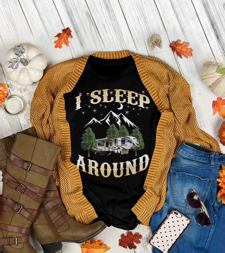 I Sleep Around Grand Design Momentum 349m Mountain Camper Adventure T-Shirt