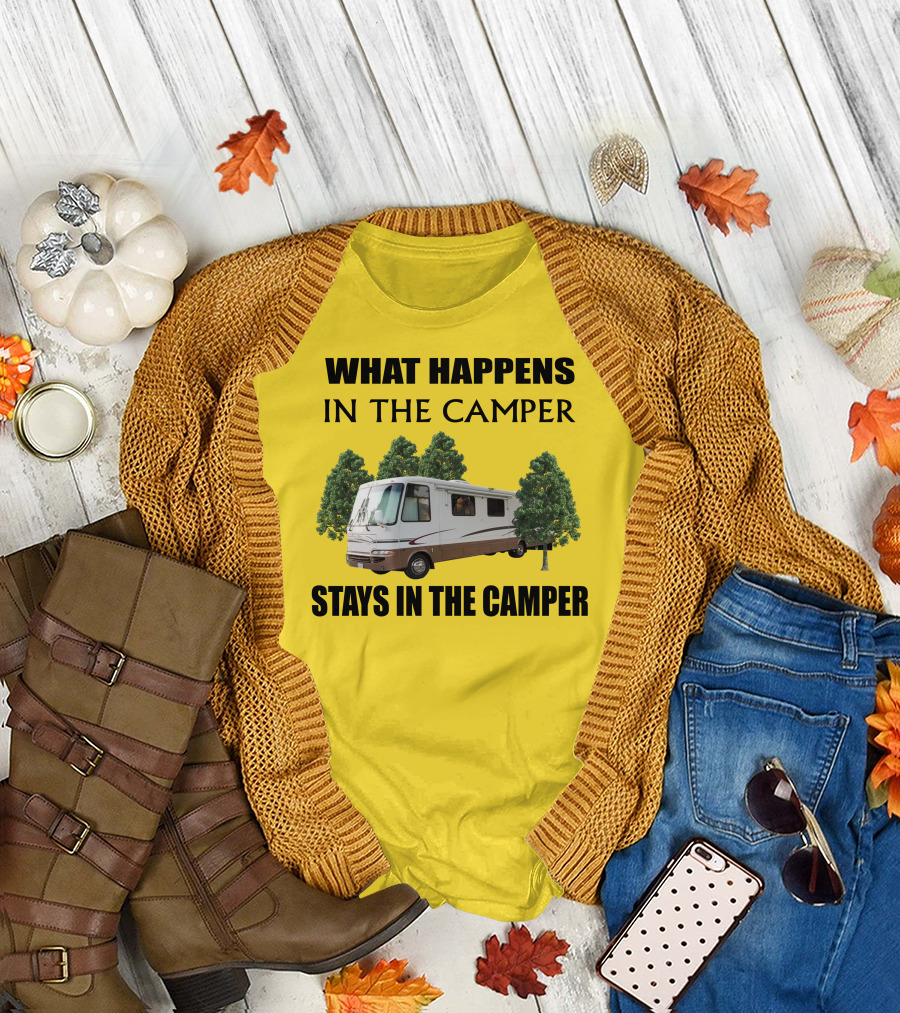 What Happens in the Camper Stays in the Camper RV 2002 Kountry Star T-Shirt