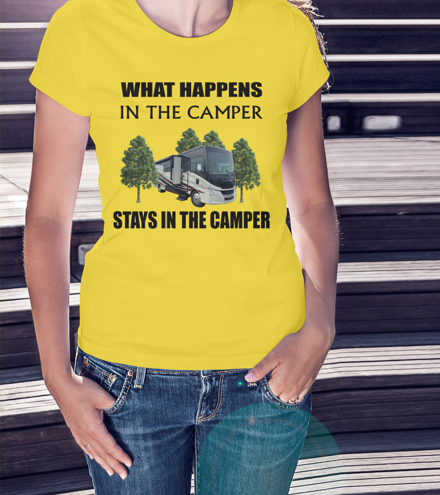 What Happens In The Camper Stays In The Camper Tiffin Allegro Open Road 34PA T-Shirt