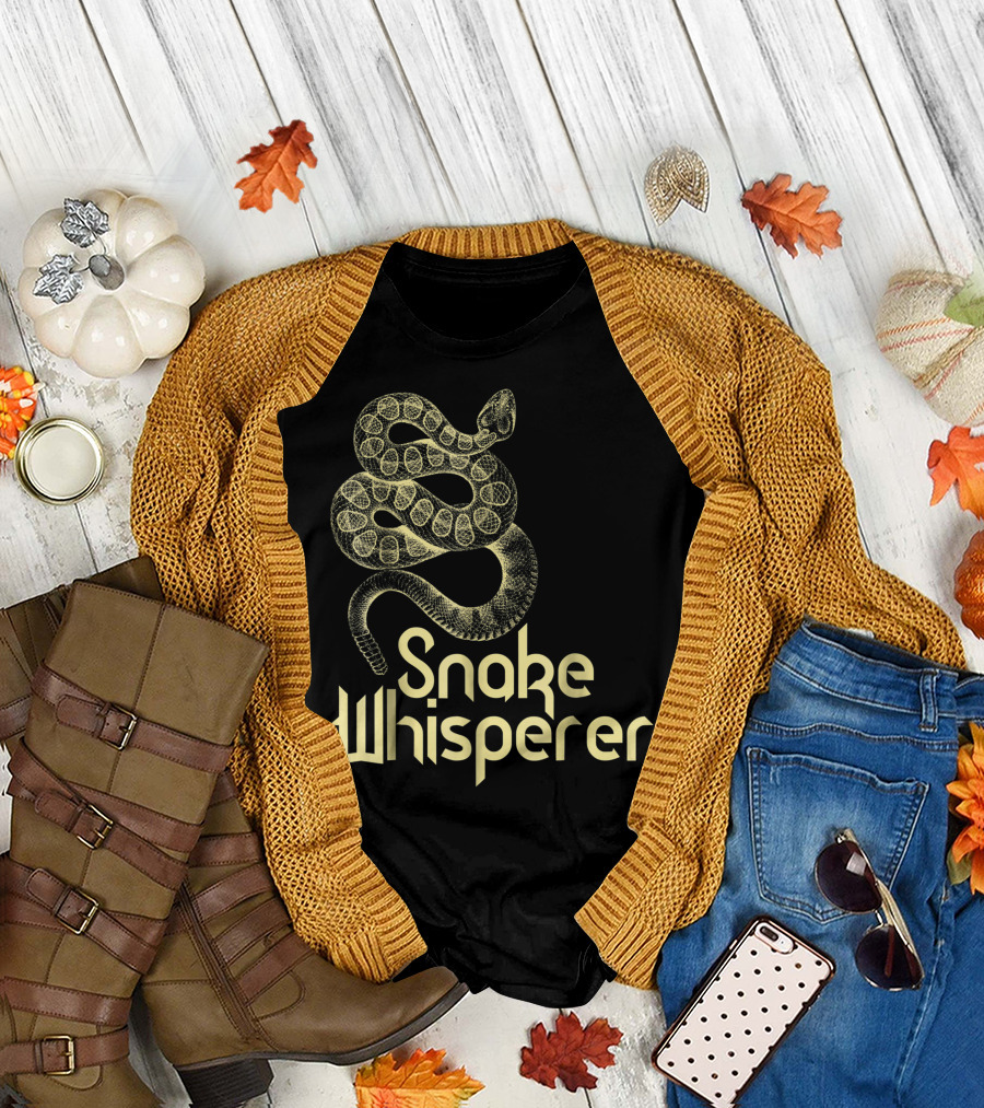 Snake Whisperer Golden Coiled Serpent T-Shirt