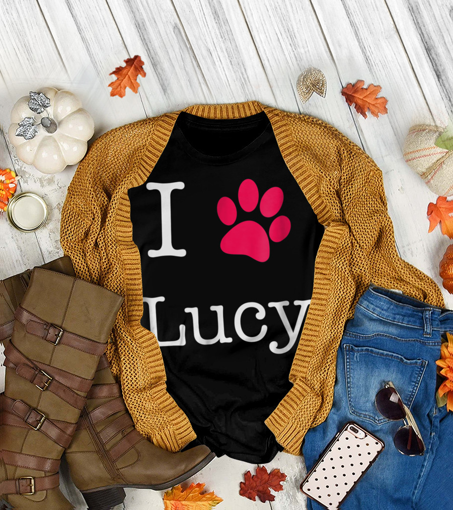 I Paw Lucy Dog Name For Dog Lovers T-Shirt