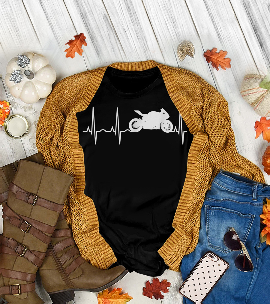Motorcycle Heartbeat Sport Bike Pulse T-Shirt