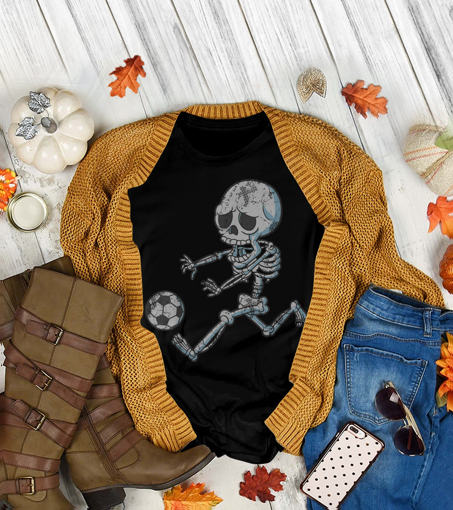 Skeleton Playing Soccer Ball T-Shirt