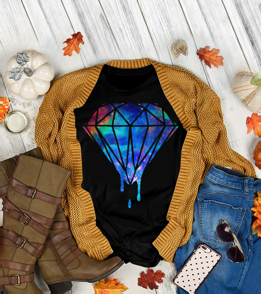 Diamond Galaxy Drip Starry Sky T-Shirt