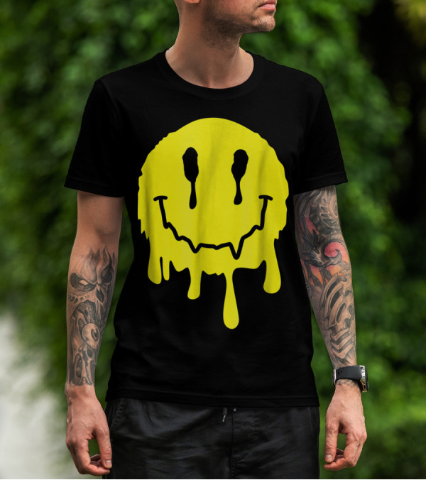 Funny Melting Smiley Face Acid Lsd Mdma T-Shirt