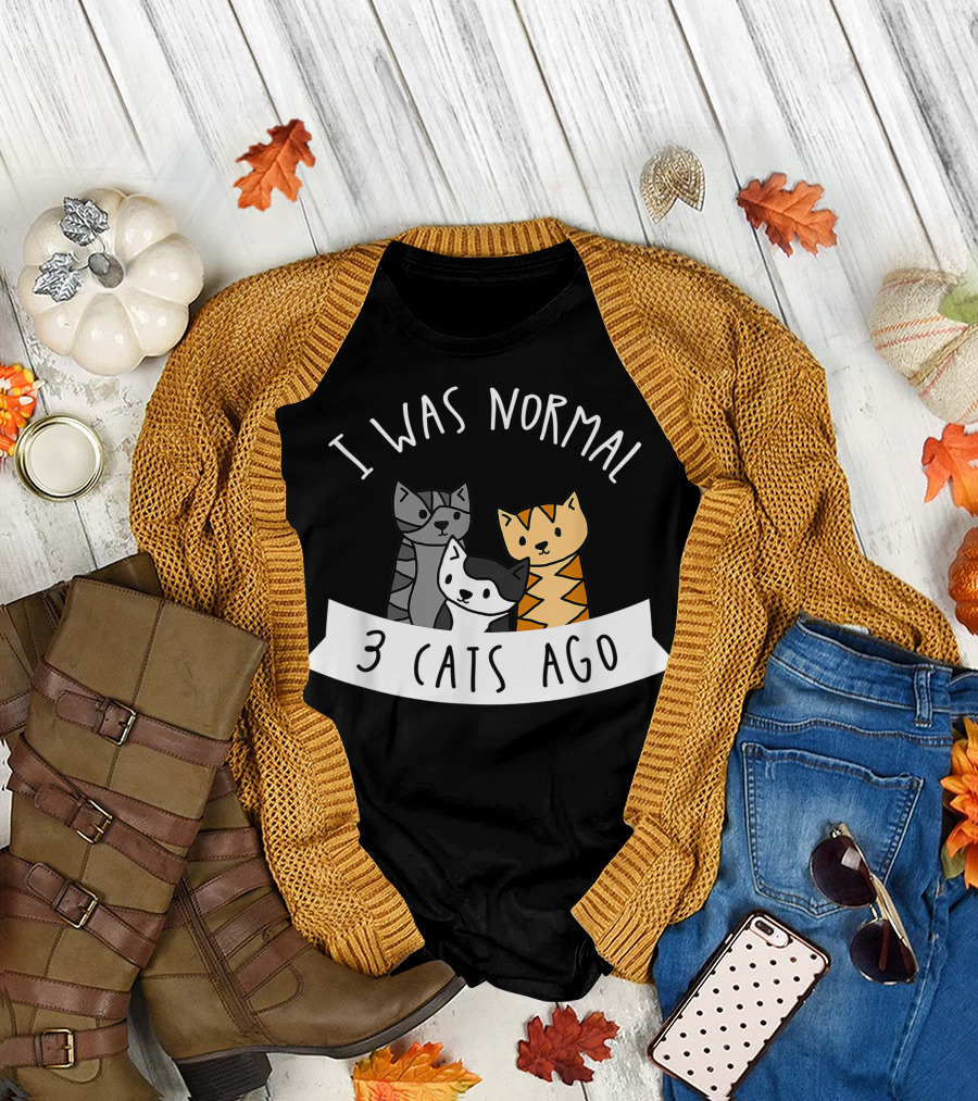 I Was Normal 3 Cats Ago - Cat For Girls Kids Funny T-Shirt