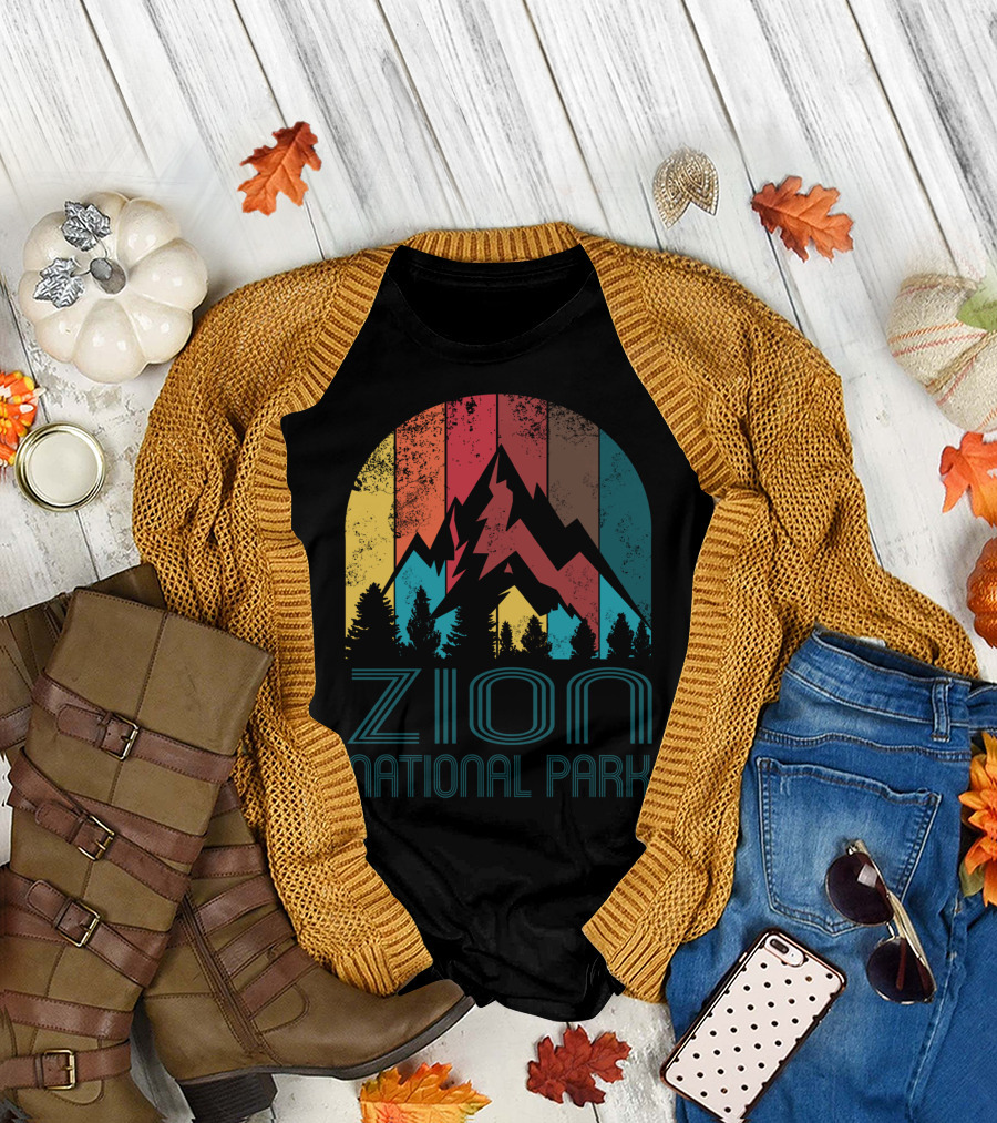 Zion National Park Retro Mountain T-Shirt
