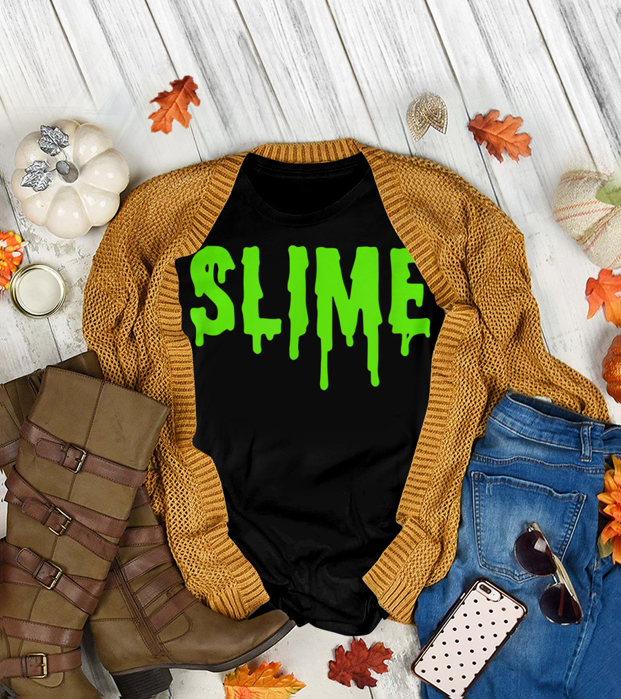 Slime Green Dripping Font Slime Gear T-Shirt